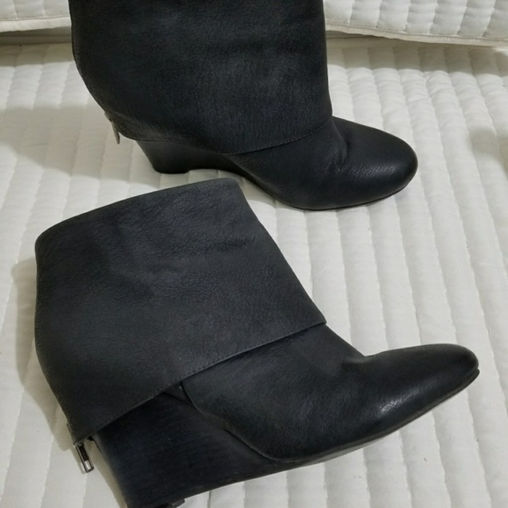 Ash Fold over Cuff wedge Ankle boots booties